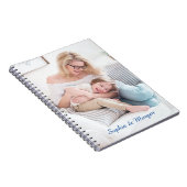 Ihr Foto & Name(n) in Blue Script Notizblock (Rechte Seite)