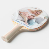 Ihr Foto & Name(n) in Blue Script Tischtennis Schläger (Vorderseite)