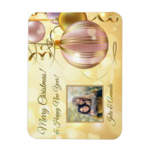 IHR Foto & Name(n) Weihnachtsbälle-Magnet