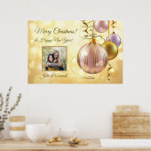 IHR Foto & Name(n) Weihnachtsbälle Plakat (Küche)