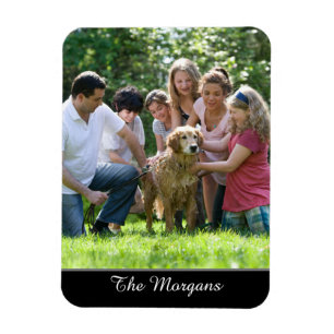 Ihr Foto & Name oder Ihre Meldung in weißem Skript Magnet