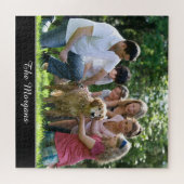 Ihr Foto & Name oder Ihre Meldung in weißem Skript Puzzle (Horizontal)