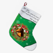 IHR FOTO Name Pferd Liebe Weihnachtsrahmen grün Großer Weihnachtsstrumpf (Vorderansicht (hängend))