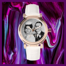 Ihr Foto Name Rose Gold Frauen Weiß Band Handgelen