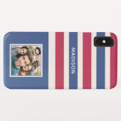 Ihr FOTO & NAME Stripes Muster Gehäuse Case-Mate iPhone Hülle (Rückseite (Horizontal))