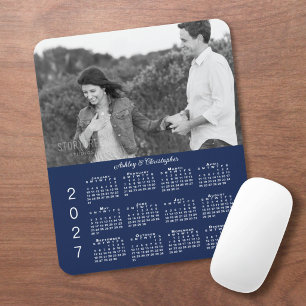 Ihr Foto Namen Navy Blau 2027 Kalender Mousepad