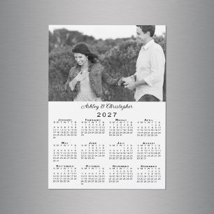 Ihr Foto Namen Personalisierter 2027 Kalender Magn Magnetkarte