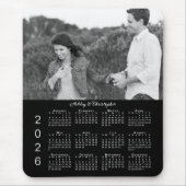 Ihr Foto Namen Personalisierter schwarzer Kalender Mousepad (Vorne)