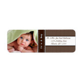 Ihr Foto New Baby Es ist ein Boy Brown & Blue Dots (Vorne)