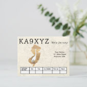 Ihr Foto New Jersey Shaped Cutout Custom QSL Postkarte (Stehend Vorderseite)