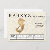 Ihr Foto New Jersey Shaped Cutout Custom QSL Postkarte (Vorne/Hinten)