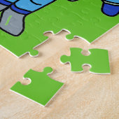 Ihr Foto Niedliche Astronautenjunge Rakete mit Nam Puzzle (Seite)