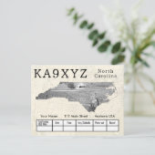 Ihr Foto North Carolina Shaped Cutout Custom QSL Postkarte (Stehend Vorderseite)