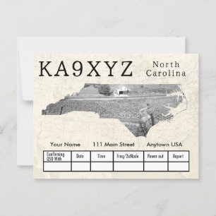 Ihr Foto North Carolina Shaped Cutout Custom QSL Postkarte