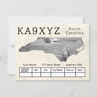 Ihr Foto North Carolina Shaped Cutout Custom QSL Postkarte