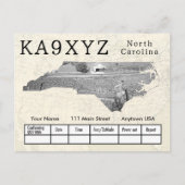 Ihr Foto North Carolina Shaped Cutout Custom QSL Postkarte (Vorderseite)