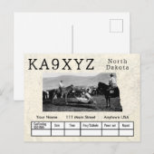 Ihr Foto North Dakota Shaped Cutout Custom QSL Postkarte (Vorne/Hinten)