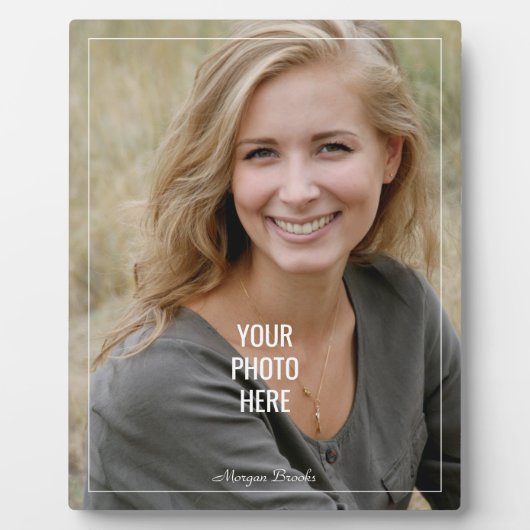 Ihr Foto oder Kunst hier, DIY Name Weiße Rand Text Fotoplatte (Vorderseite)