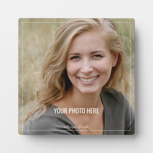 Ihr Foto oder Kunstwerk, Name, dünner weißer Rand, Fotoplatte (Vorderseite)