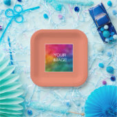 Ihr Foto oder Logo hier Lachs Pfirsichplatz Pappteller (Party)