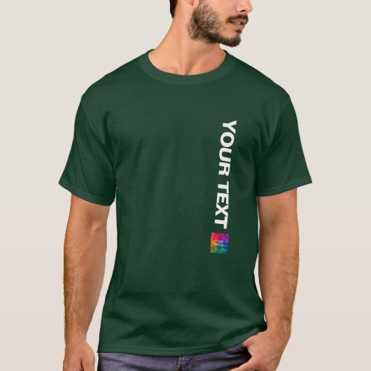 Ihr Foto oder Logo Mens Modern Deep Forest Green T-Shirt (Vorderseite)