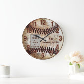 Ihr Foto oder Logo Personalisierte Baseball-Uhr Große Wanduhr (Zuhause)