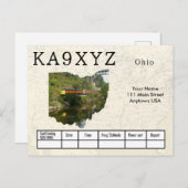 Ihr Foto Ohio Shaped Cutout Custom QSL Postcard Postkarte (Vorne/Hinten)