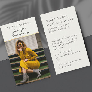 Ihr Foto Online-Marketing Content-Ersteller Visitenkarte