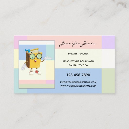 Ihr Foto Pastellehrer oder Kinderautor Visitenkarte (Rückseite)
