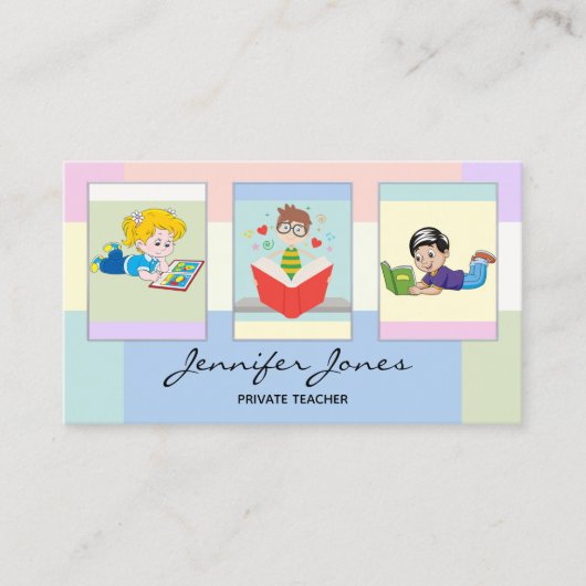 Ihr Foto Pastellehrer oder Kinderautor Visitenkarte (Vorderseite)