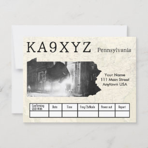 Ihr Foto Pennsylvania Cutout Custom QSL Postkarte