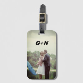 Ihr Foto, personalisieren, Initialen, einfach Gepäckanhänger