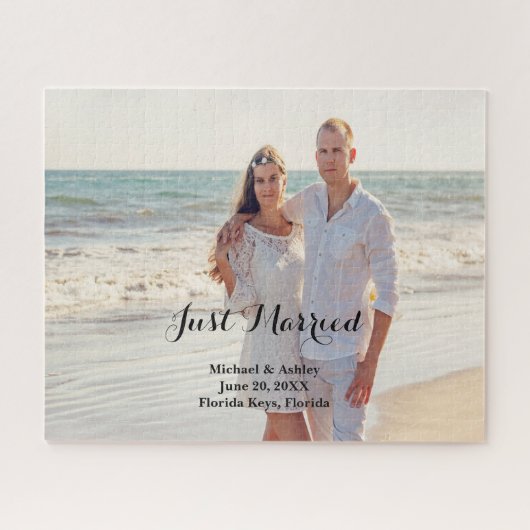Ihr Foto Personalisiert nur verheiratet Puzzle (Horizontal)