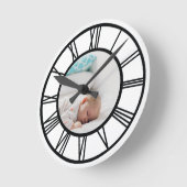 Ihr Foto Personalisierte römische Zahlen Runde Wanduhr (Winkel)