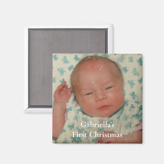 Ihr Foto Personalisiertes Baby Erste Weihnachten Magnet (Vorderseite/Rückseite)