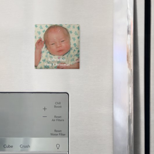 Ihr Foto Personalisiertes Baby Erste Weihnachten Magnet (In Situ (Kühlschrank))