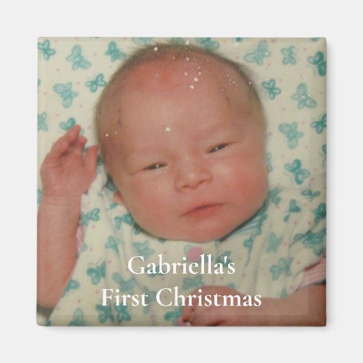 Ihr Foto Personalisiertes Baby Erste Weihnachten Magnet (Vorne)