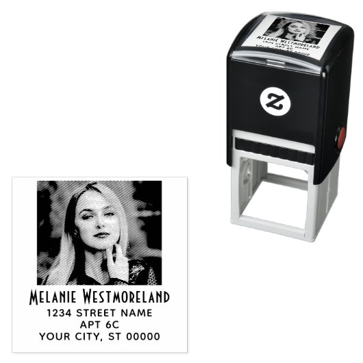 Ihr Foto Portrait #1 Name Rücksendeadresse Permastempel (Beispiel)