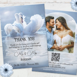 Ihr Foto QR Swan Lake Wedding Dankeschön Karte