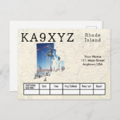 Ihr Foto Rhode Island Shaped Cutout Custom QSL Postkarte (Vorne/Hinten)