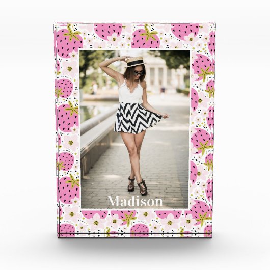 IHR FOTO Rosa Erdbeeren Individuelle Name (Vorderseite)