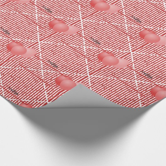 Ihr Foto-Rot/Weiß-Muster Geschenkpapier (Ecke)