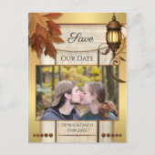 Ihr Foto Rustikale Herbstlaube Gold Save the Date Postkarte (Vorderseite)