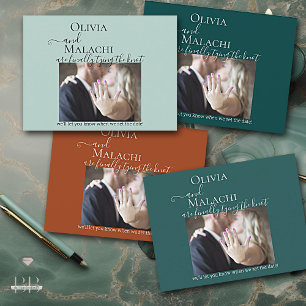 Ihr Foto schließlich bindet die Verlobung des Knot Ankündigungspostkarte