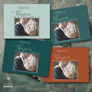 Ihr Foto schließlich bindet die Verlobung des Knot Ankündigungspostkarte