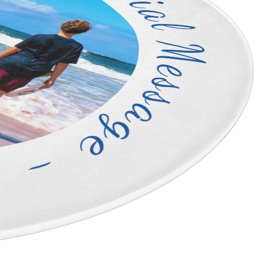 Ihr Foto-Schneidegeschenk mit Text Schneidebrett (Ecke)