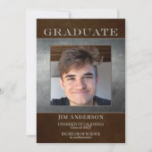 Ihr Foto Silver Metal Imitate Leder Abschluss Ankündigung (Vorderseite)