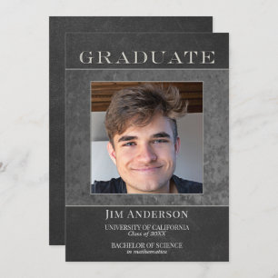 Ihr Foto Silver Metal Imitate Leder Abschluss und Ankündigung