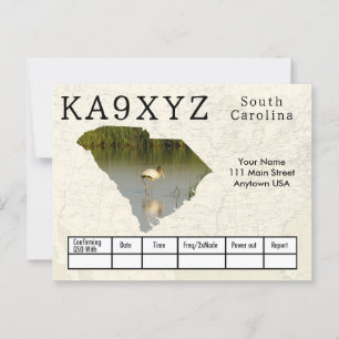 Ihr Foto South Carolina Shaped Cutout Custom QSL Postkarte