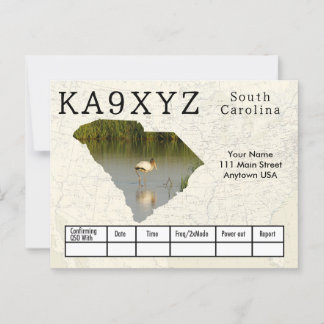 Ihr Foto South Carolina Shaped Cutout Custom QSL Postkarte